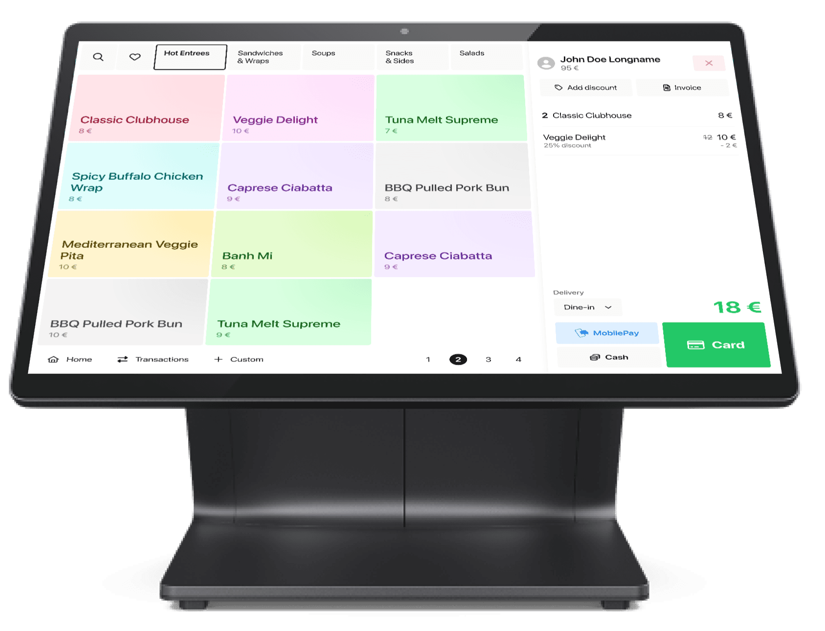 Restaurant ordering kiosk