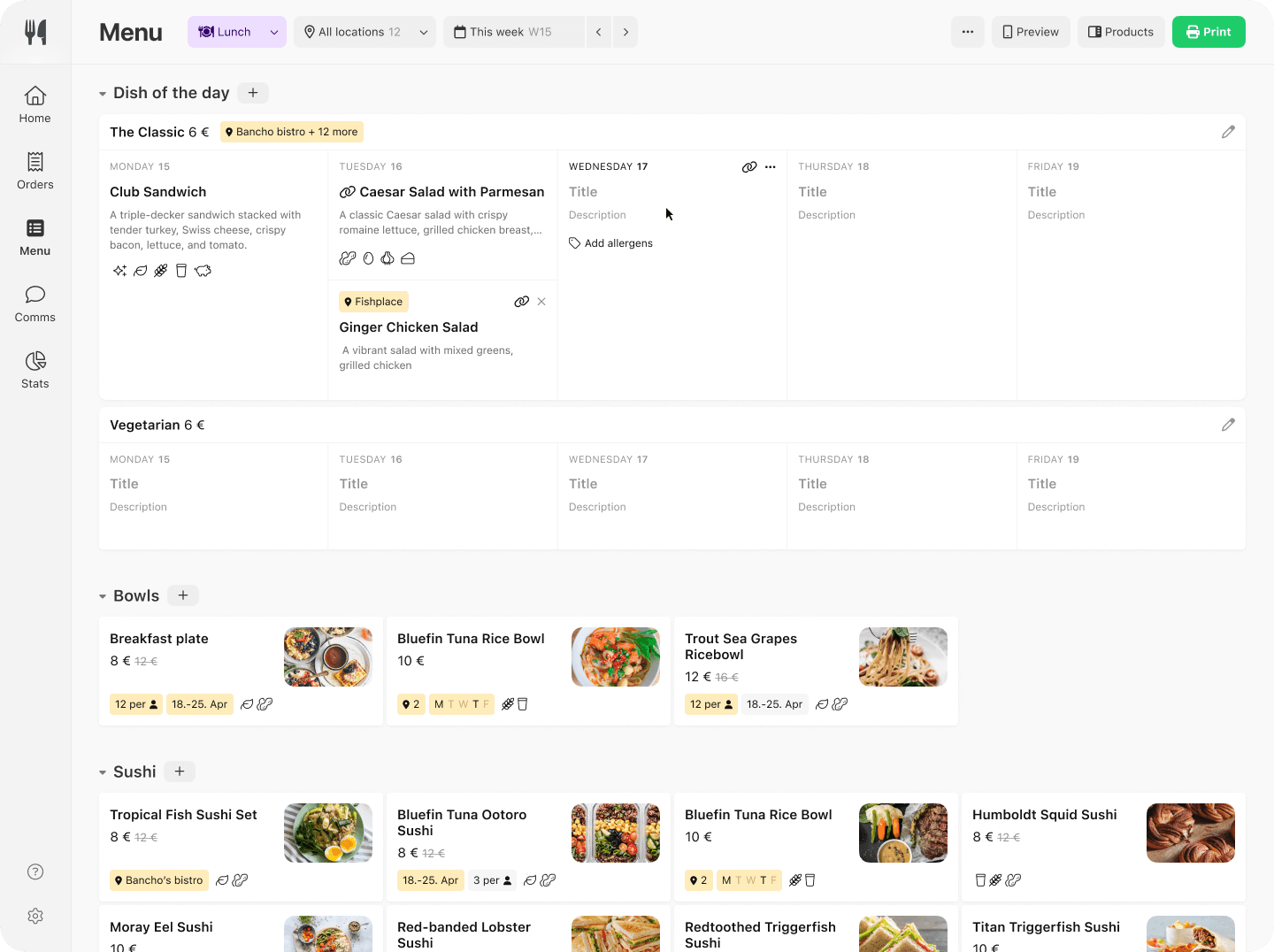 Restaurant ordering kiosk